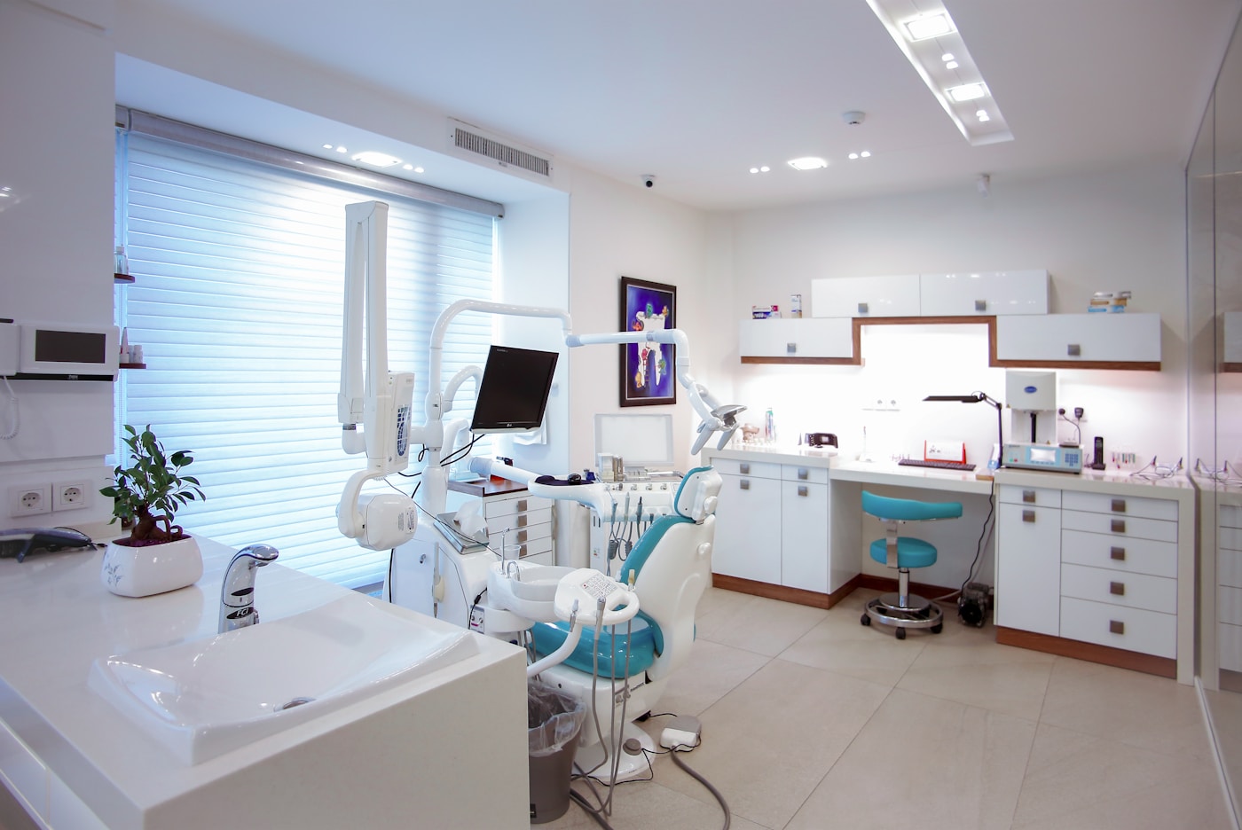 Bright modern dental treatment room